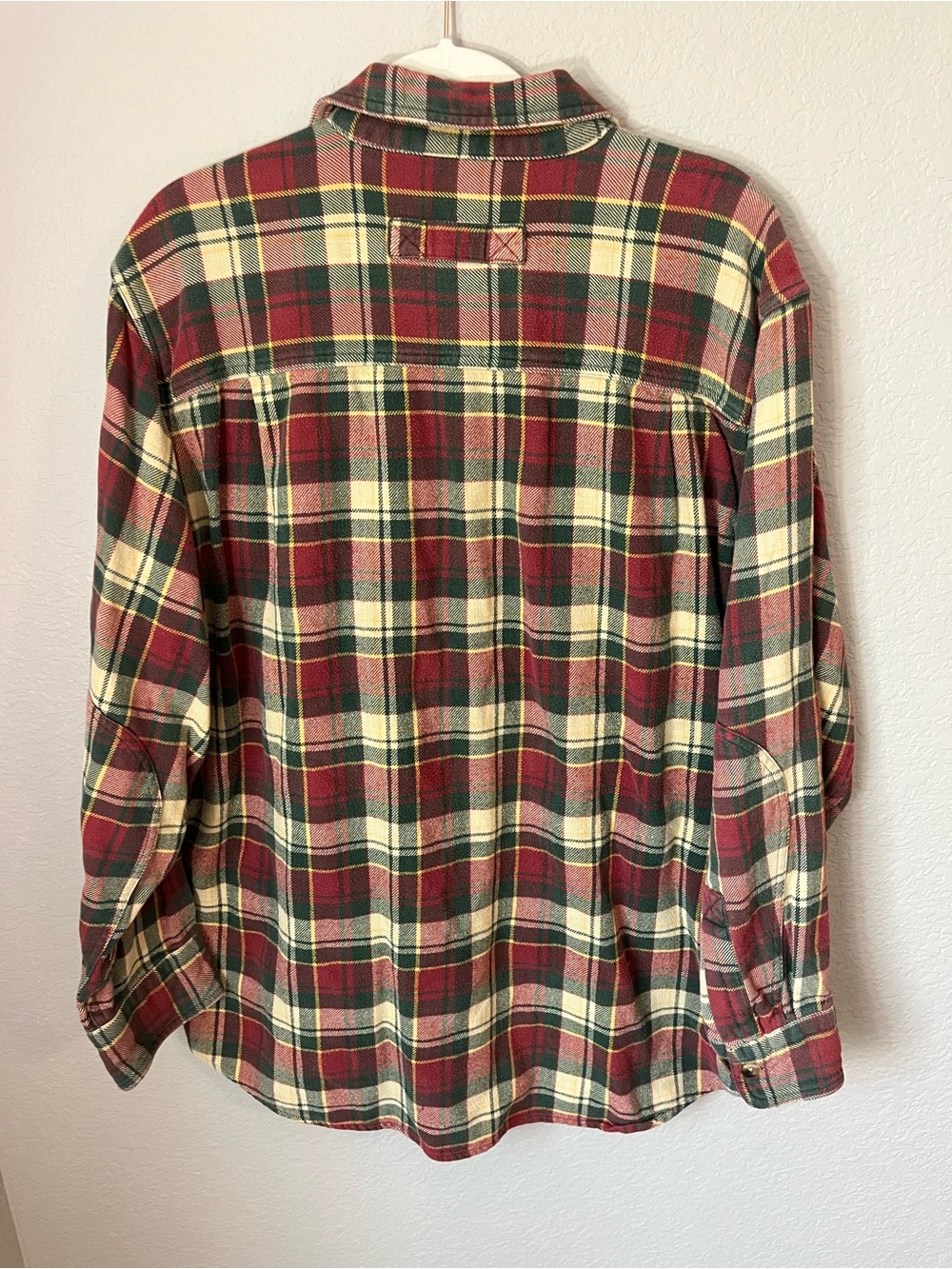 Woolrich 6265 Men’s L Red Green Plaid Flannel Shirt 100% Cotton Outdoor Hiking - Picture 2 of 10